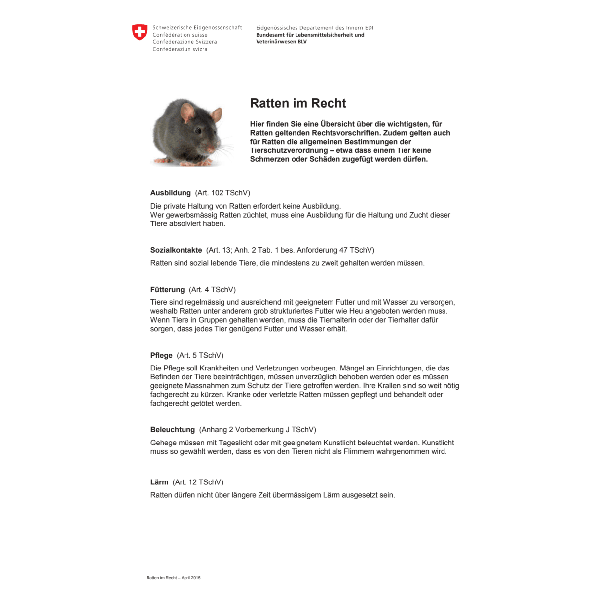 Merkblatt Ratten im Recht