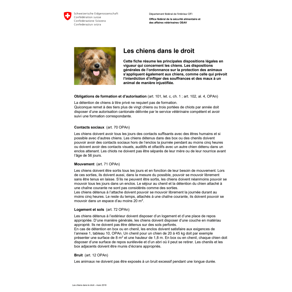 Aide-mémoire Les chiens dans le droit