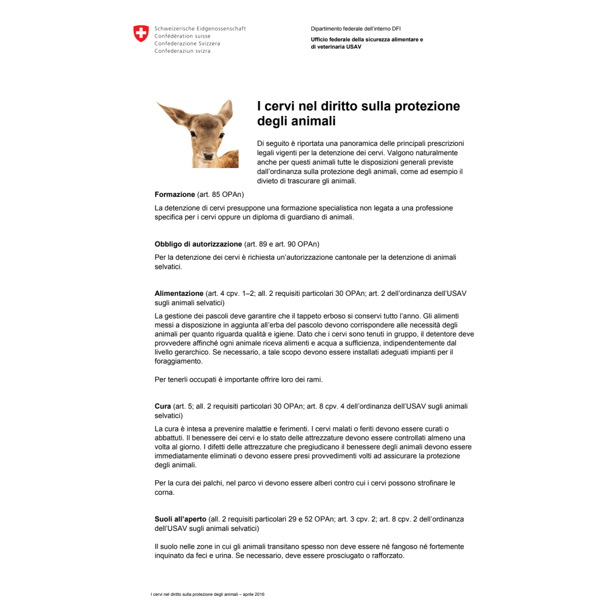 Promemoria I cervi nel diritto