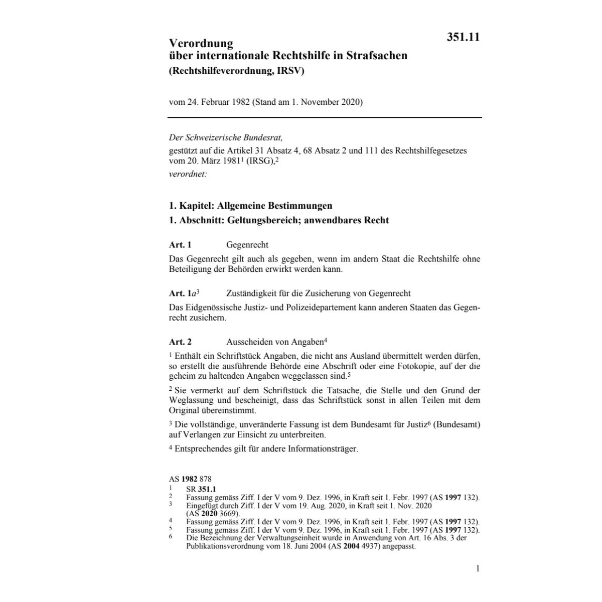 V internationale Rechtshilfe, IRSV
