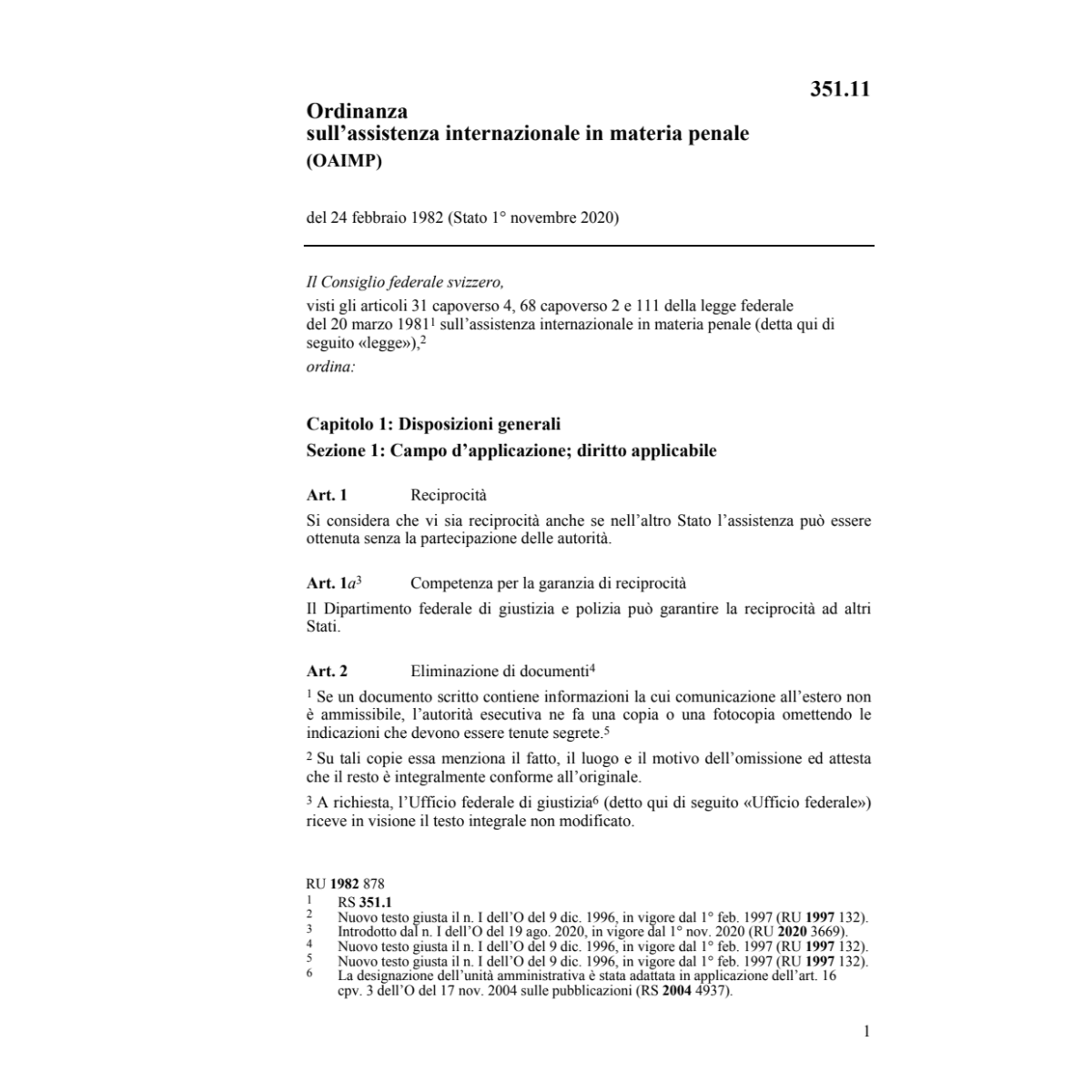 O assistenza int. materia penale, OAIMP