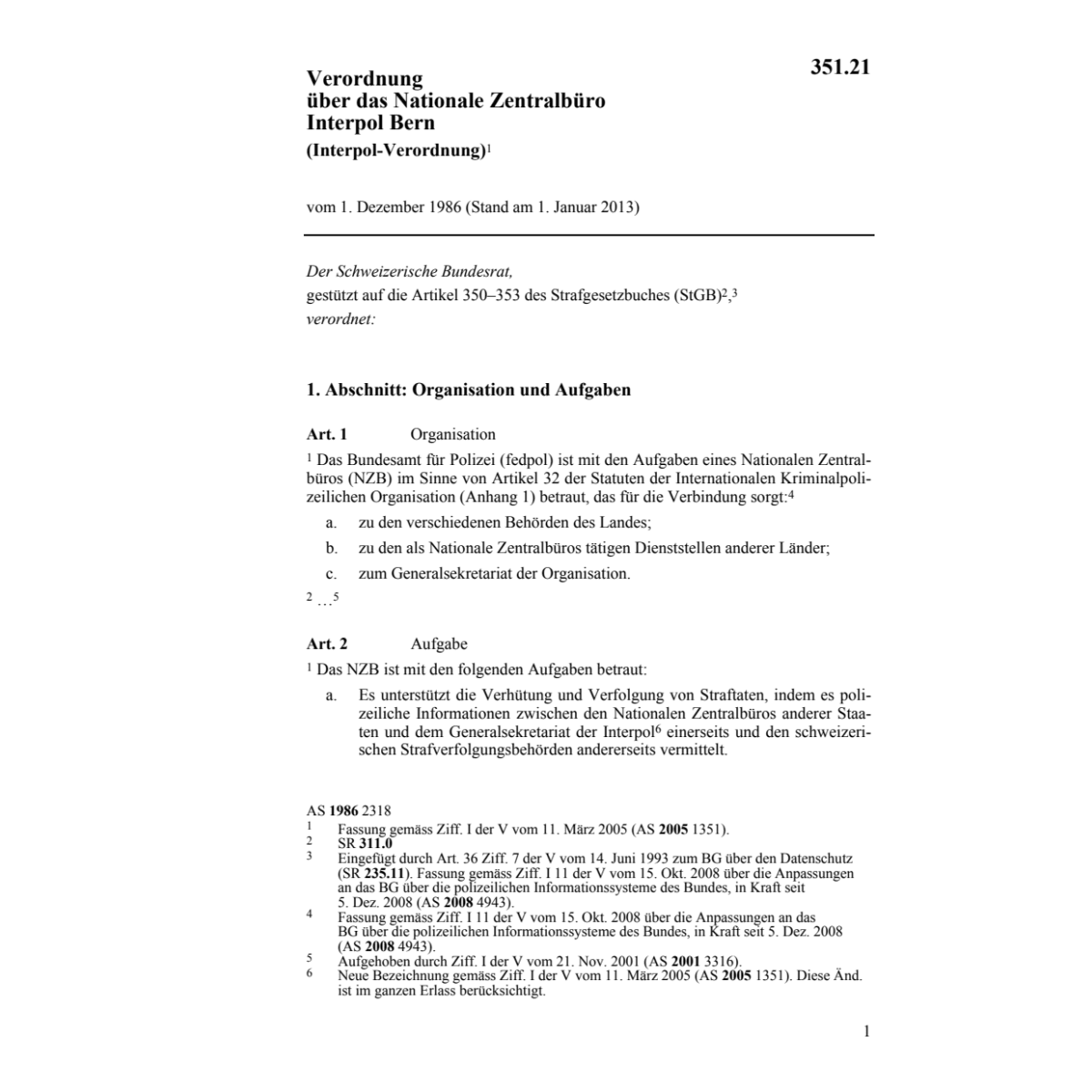 V Nationale Zentralbüro INTERPOL Schweiz