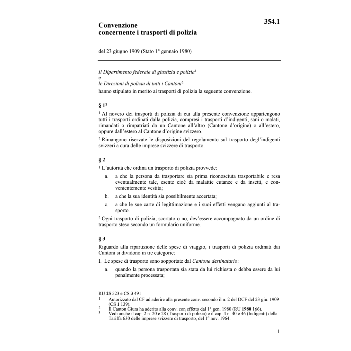 Convenzione trasporti di polizia