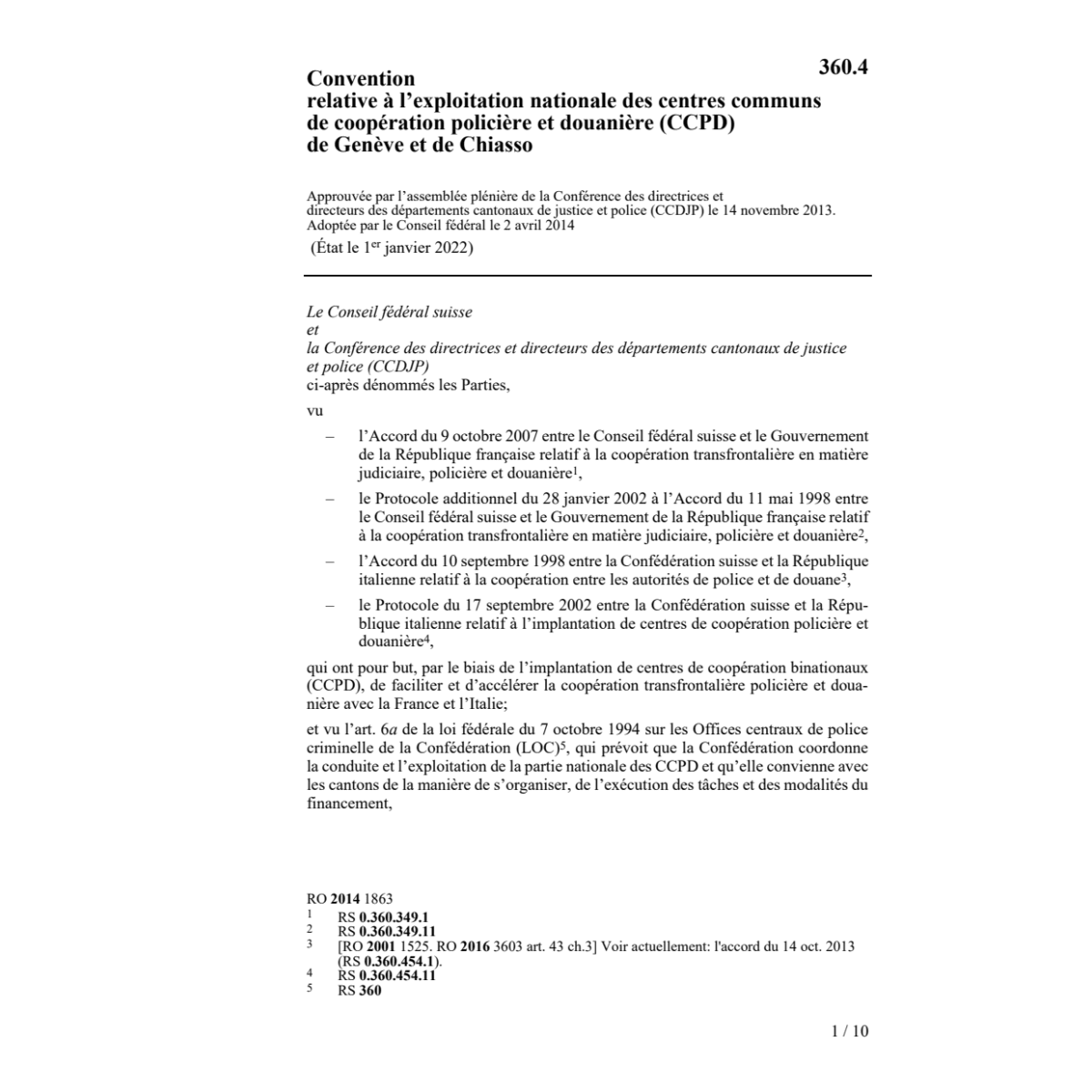 Conv. exploitation centres coopération