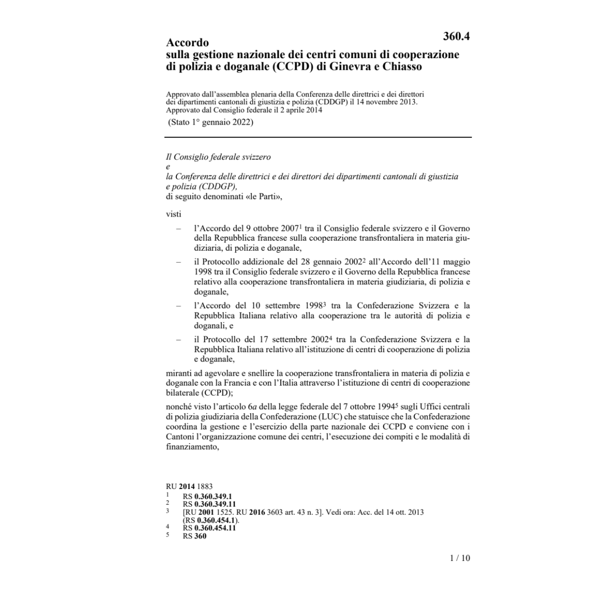 Acc. gestione centri cooperazione