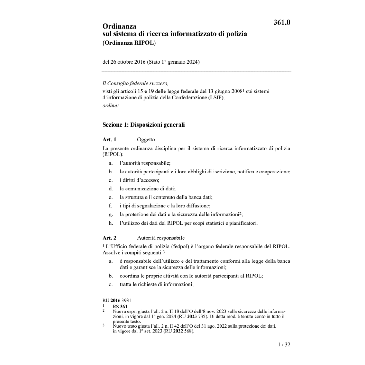 Ordinanza RIPOL