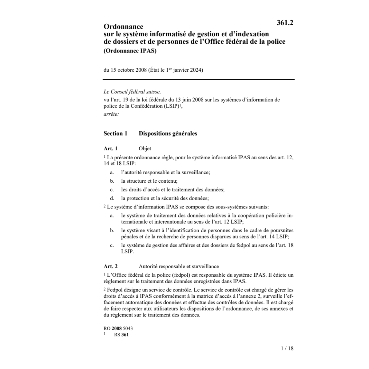 Ordonnance IPAS
