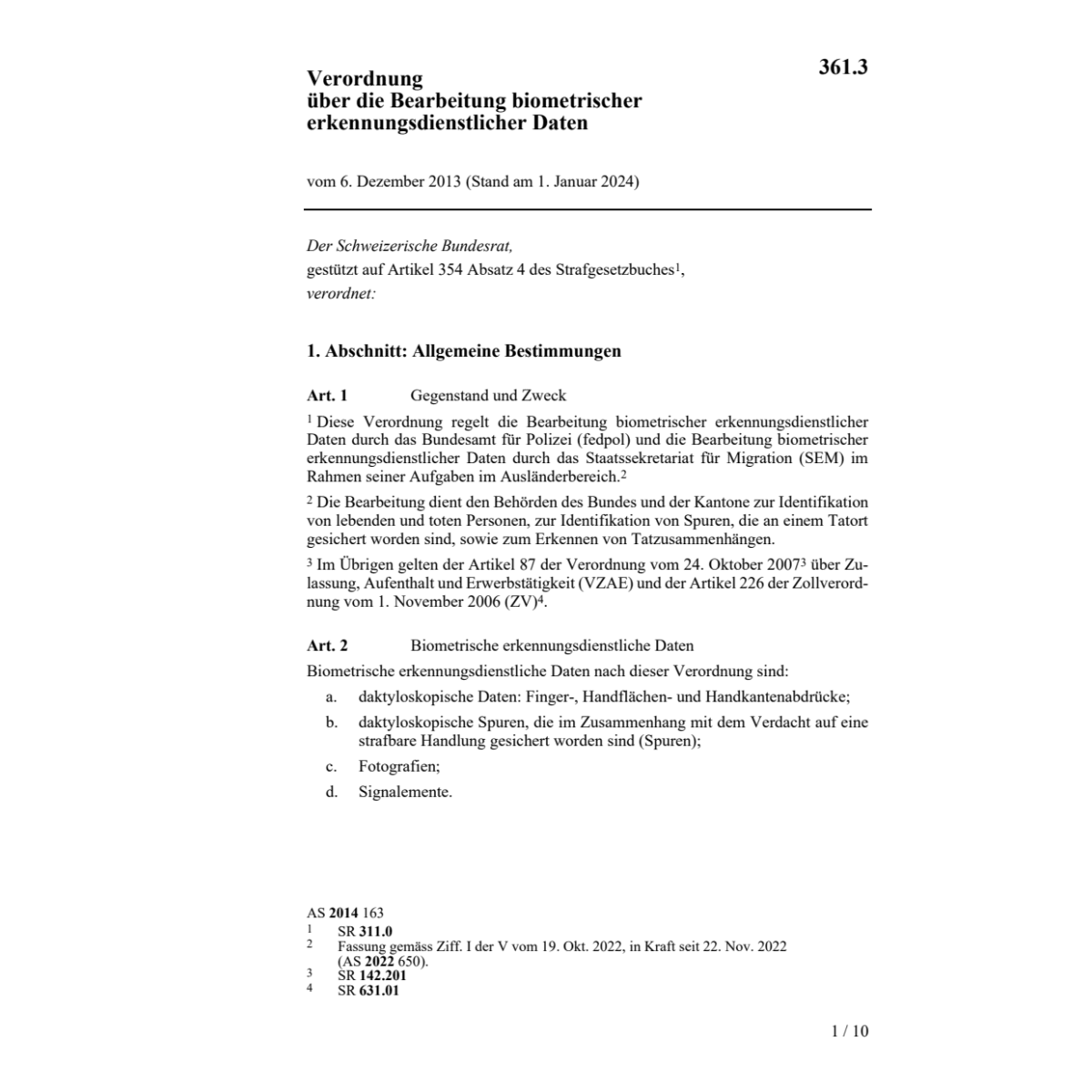 V Bearbeitung erkennungsdienstl. Daten