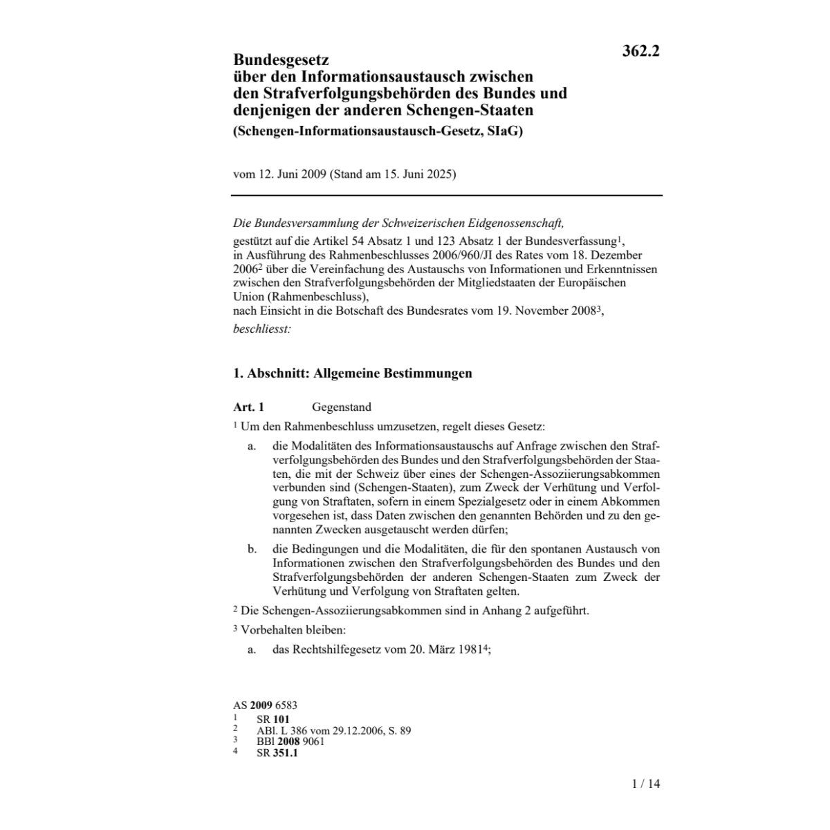 Schengen-Informationsaustausch-G,SIaG