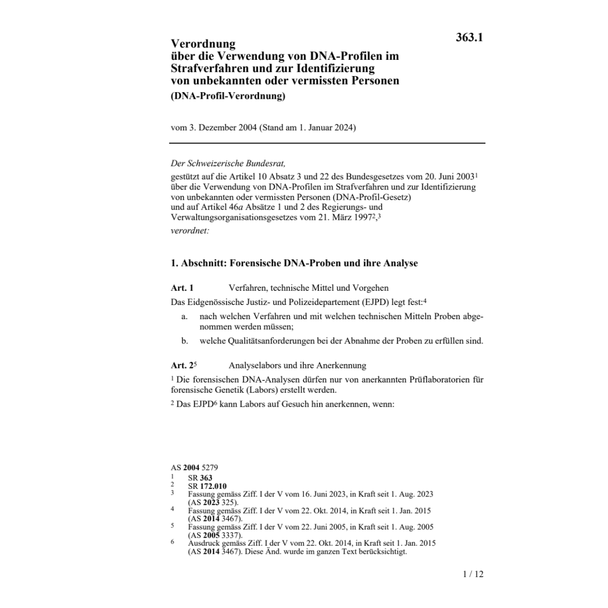 V Verwendung DNA-Profilen