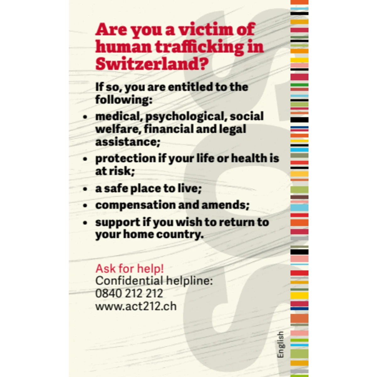 Pocketcard victim of human trafficking