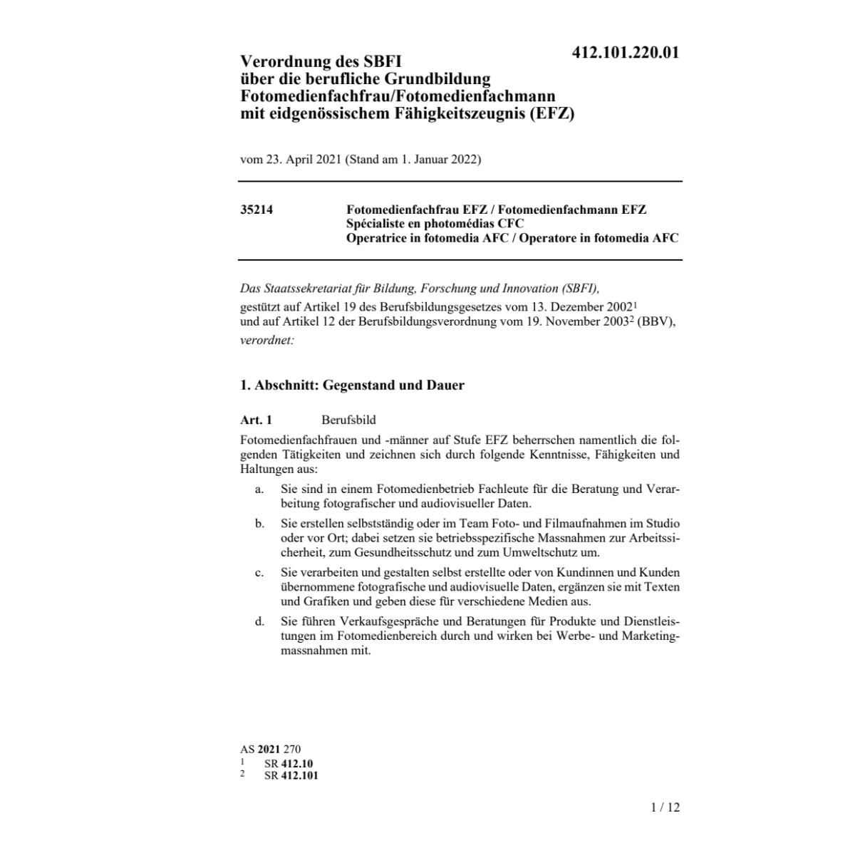 V BBT Fotofachfrau /Fotofachmann