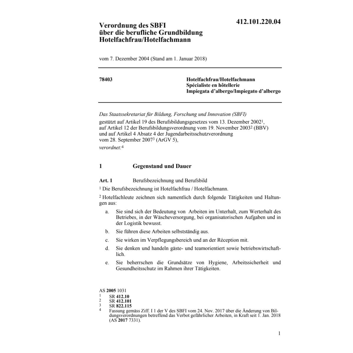 V BBT Hotelfachfrau/Hotelfachmann