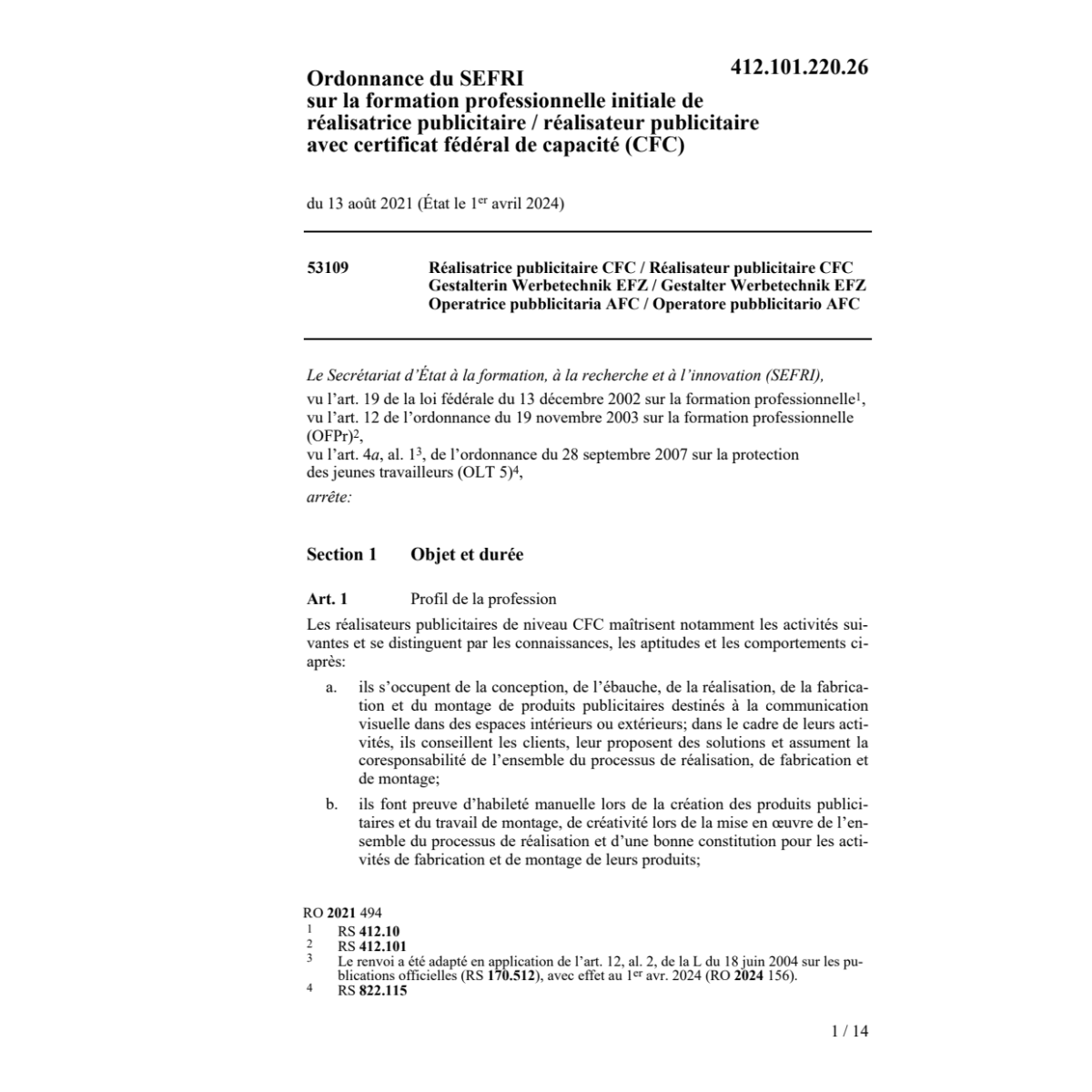 O initiale de réalisateur publicitaire