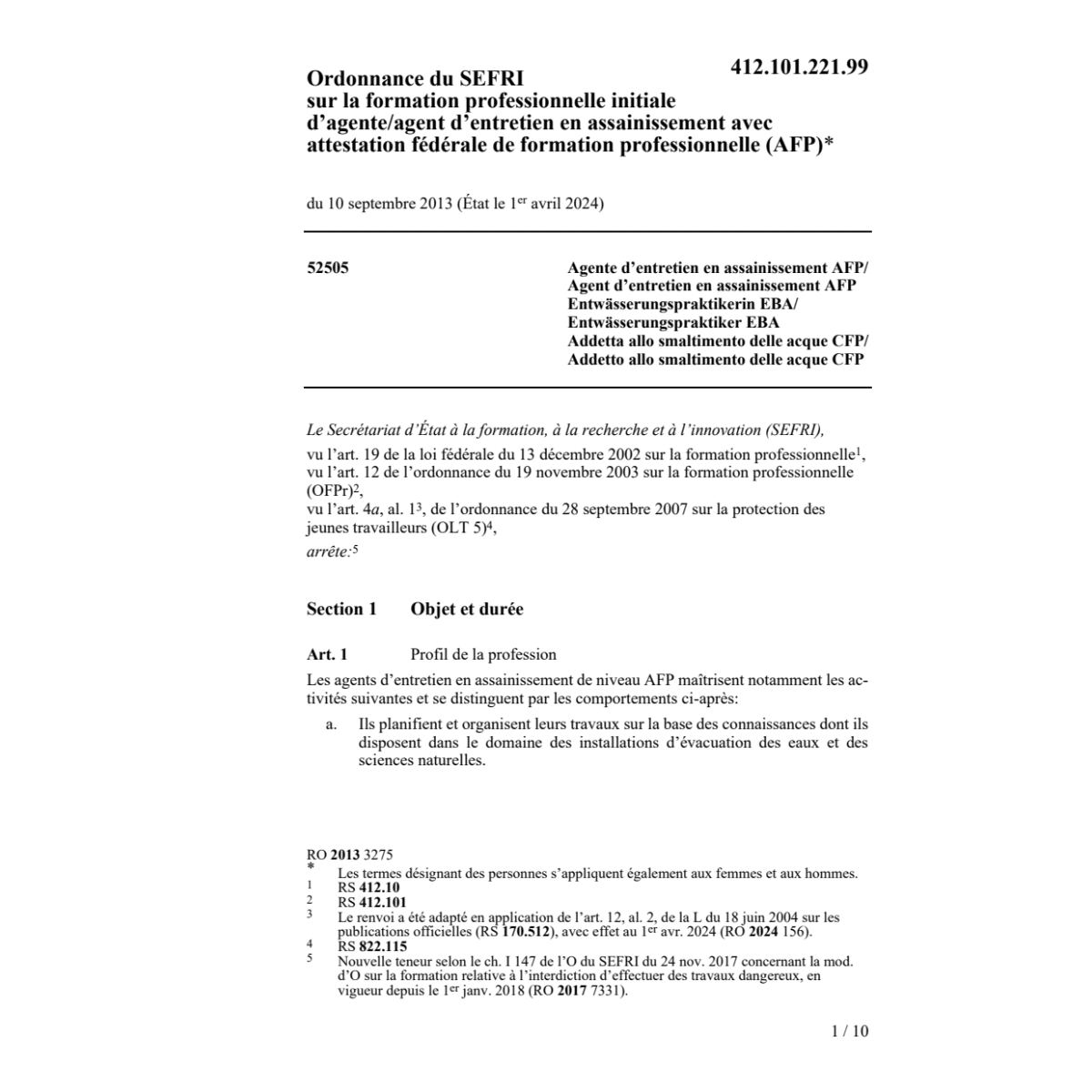 O SEFRI agente/agent entret.assainissem.