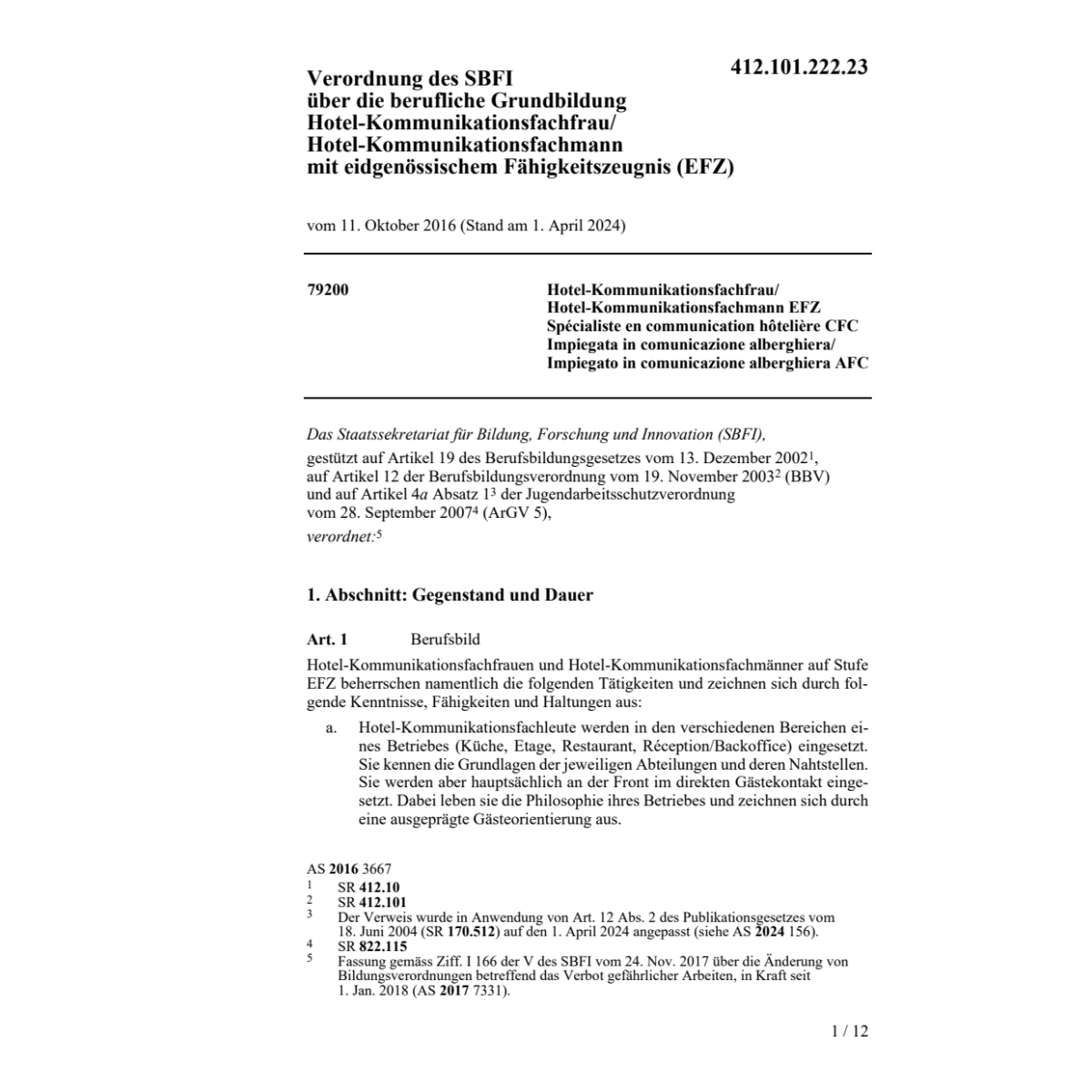V beruf. Grundbildung Kommunikation EFZ