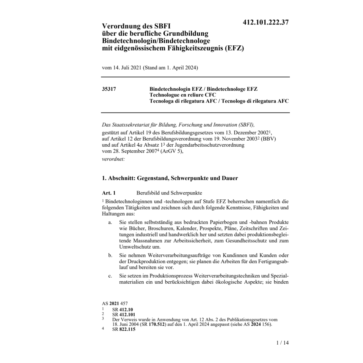 V 14.7.21 Grundbildung Bindetechnologin