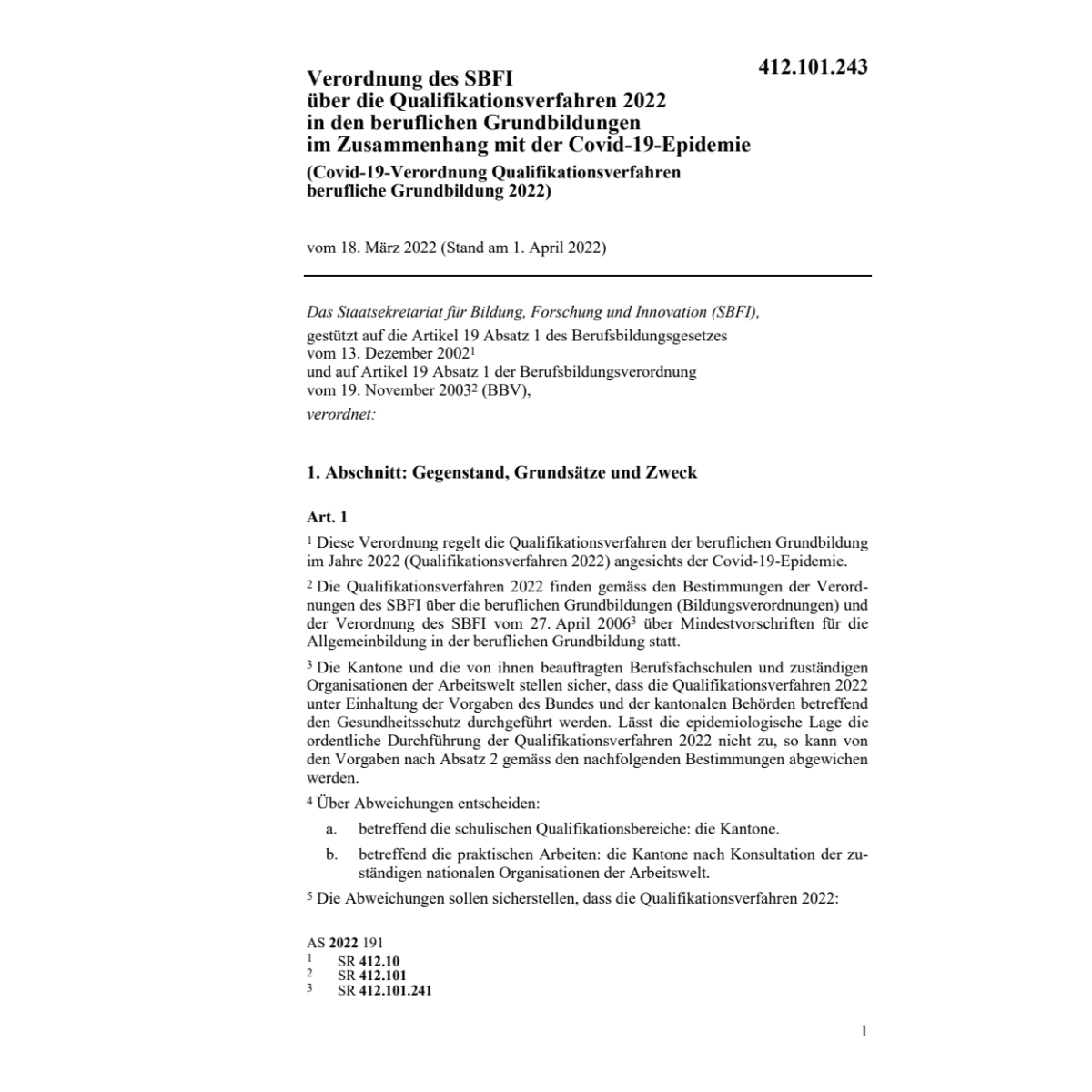 V Qualifikationsverfahren (COVID-19)