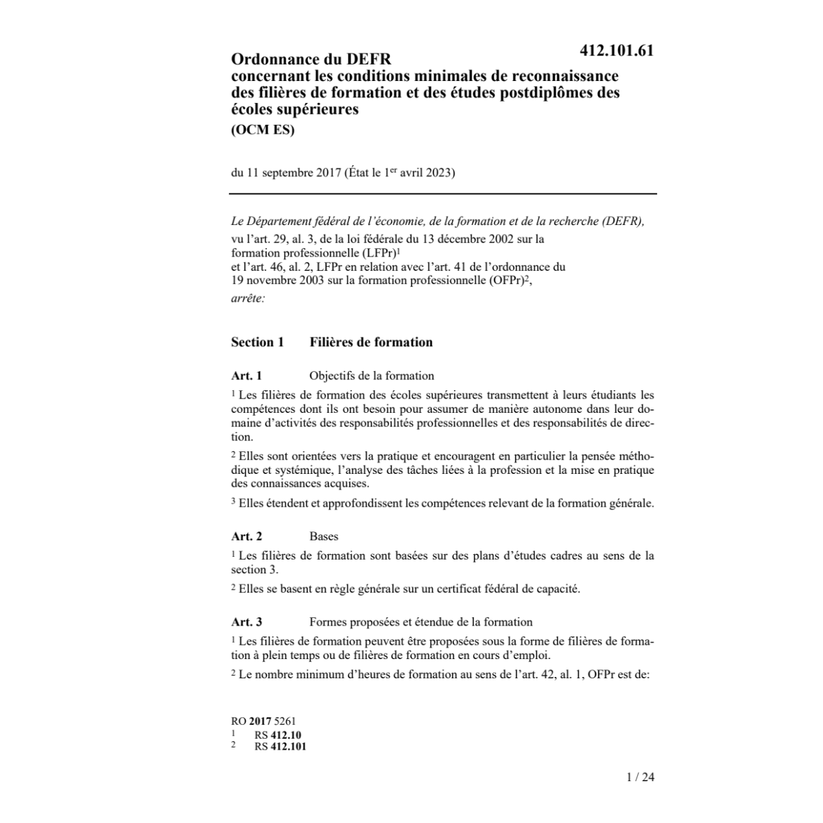 O reconnaissa.études postdiplômes OCM ES