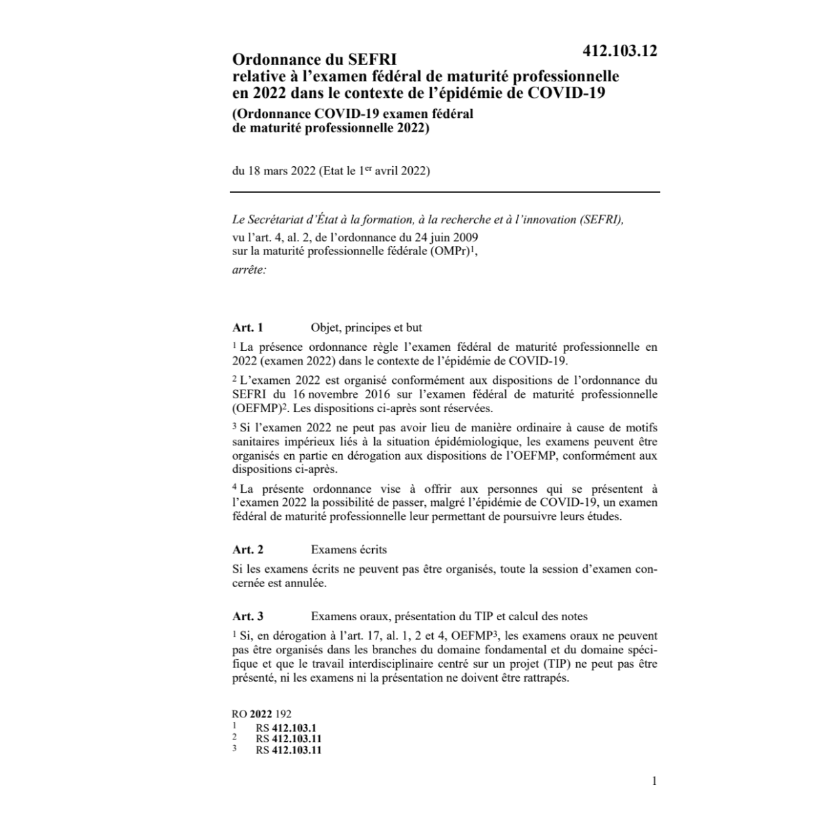 O COVID-19 examen féd. maturité prof.