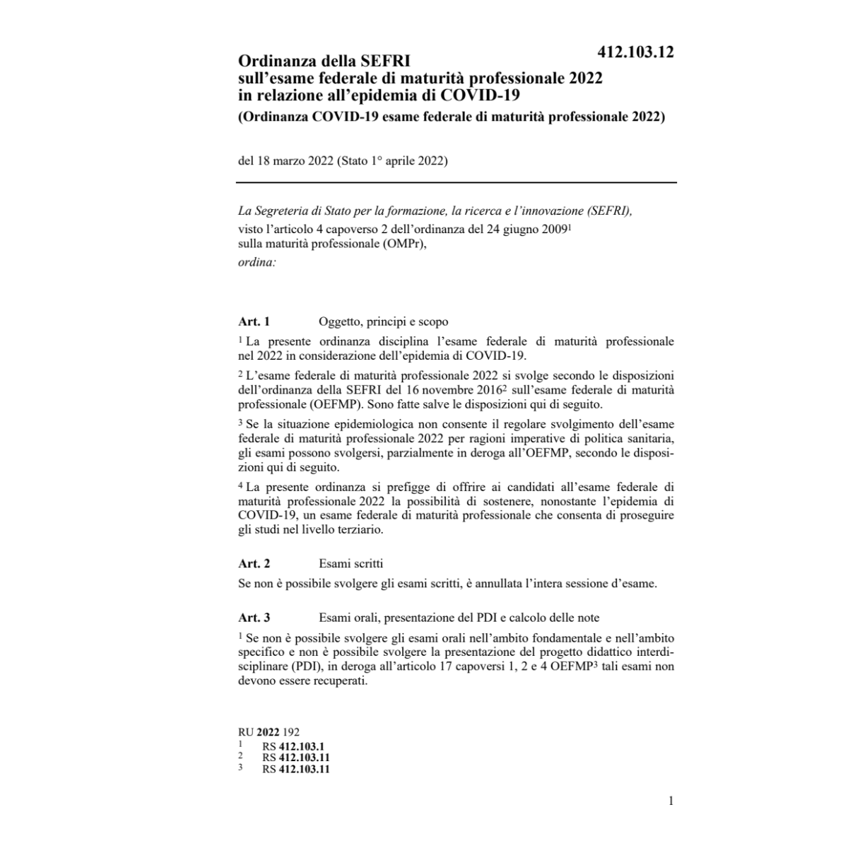 O COVID-19 esame fed. maturità prof.