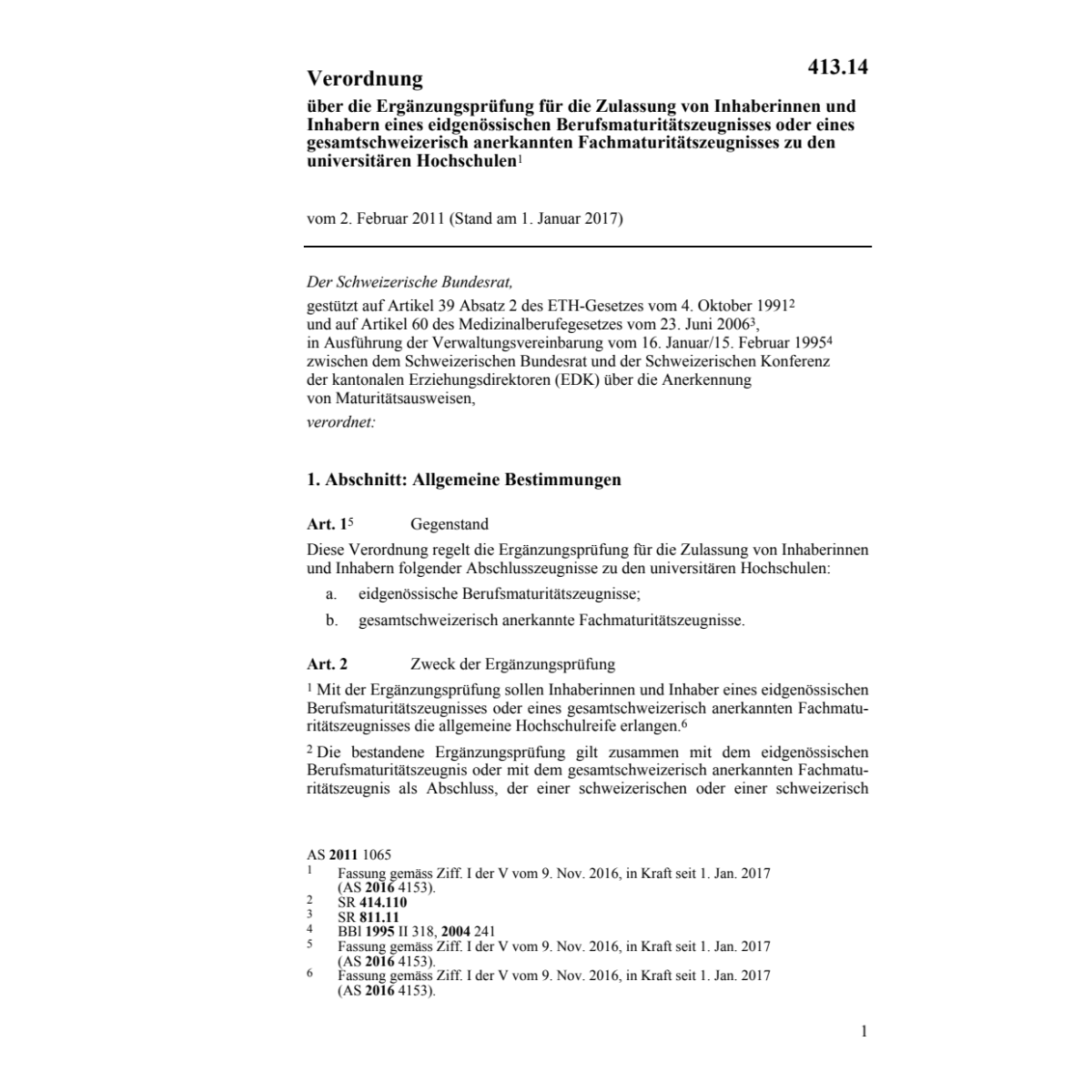 V Anerkennung Berusmaturitätsausweisen