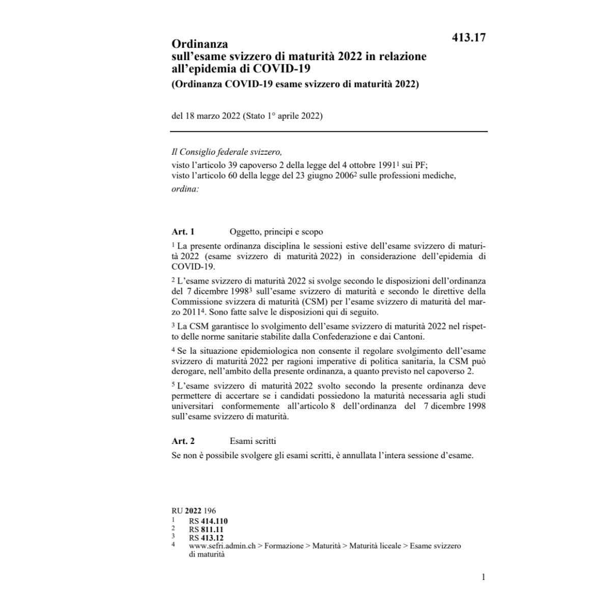 O (Covid-19) esame di maturità 2020
