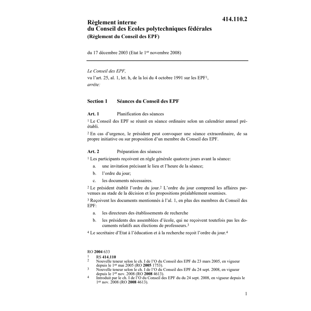 Règlement interne écoles polytechniques