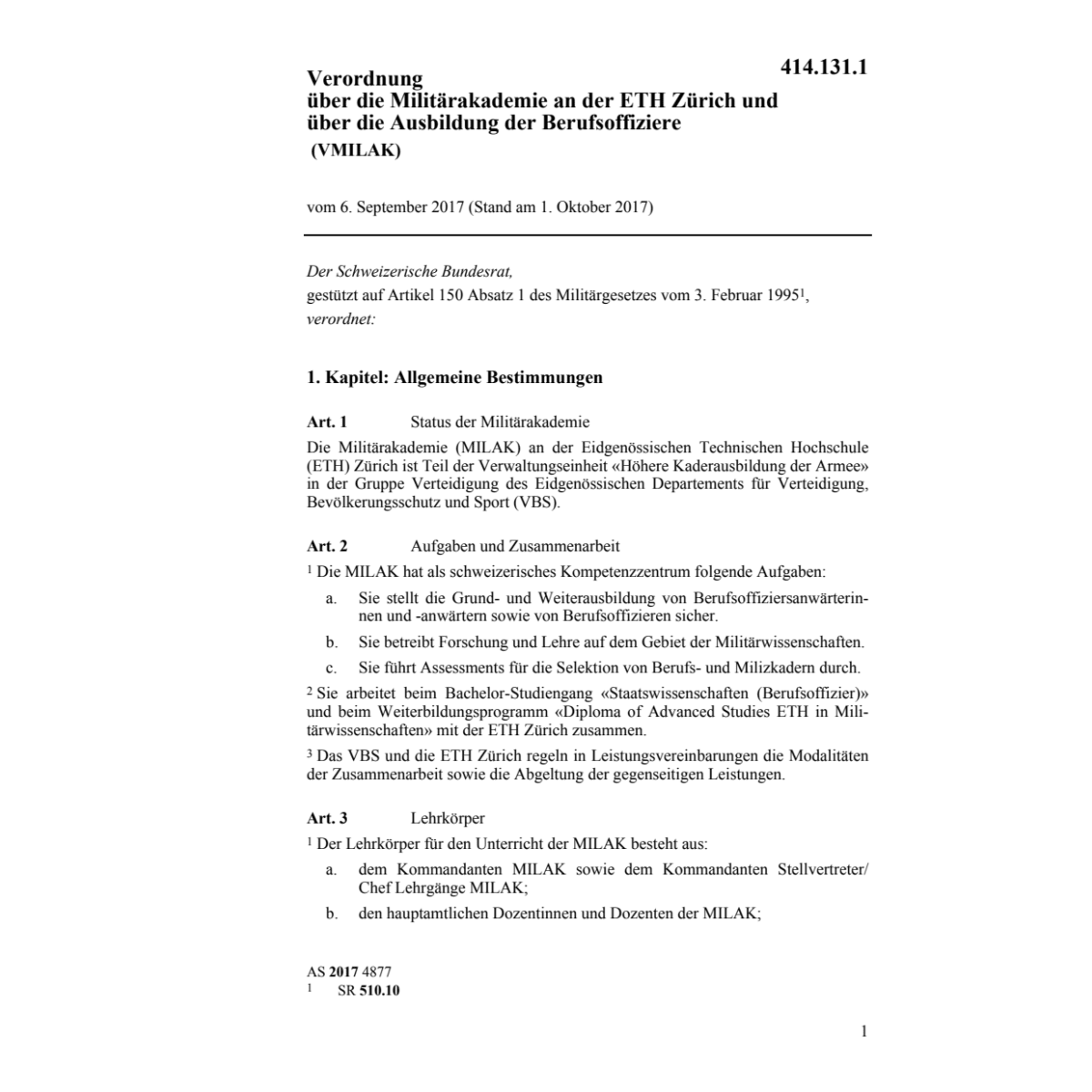 V Militärakademie ETH Zürich VMilAk