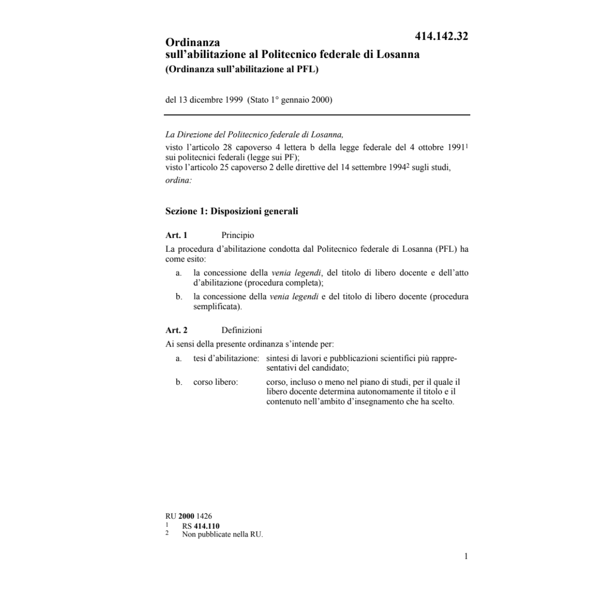 Ordinanza sull'abilitazione al PFL