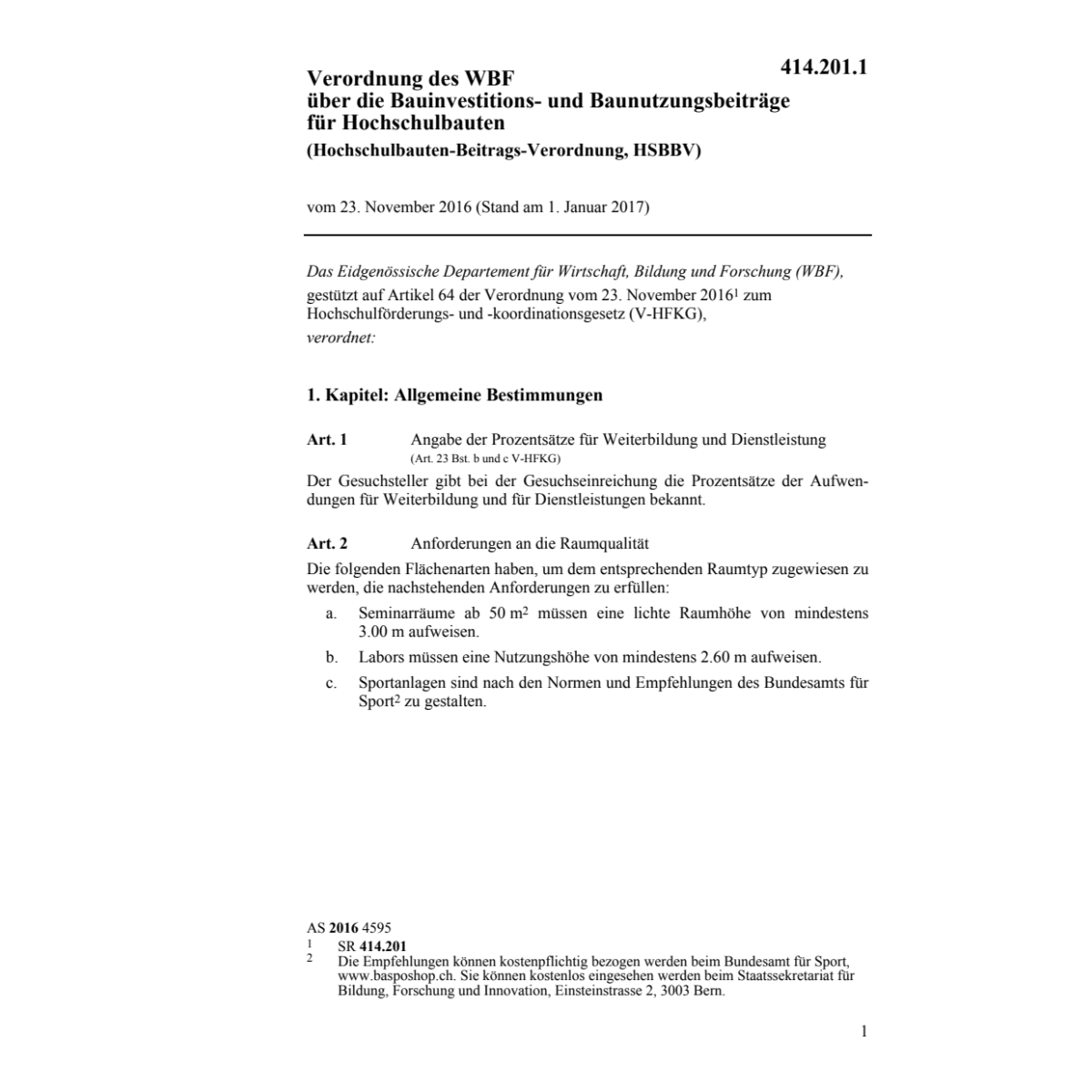 V WBF Hochschulbeitrags-Verordn. (HSBBV)