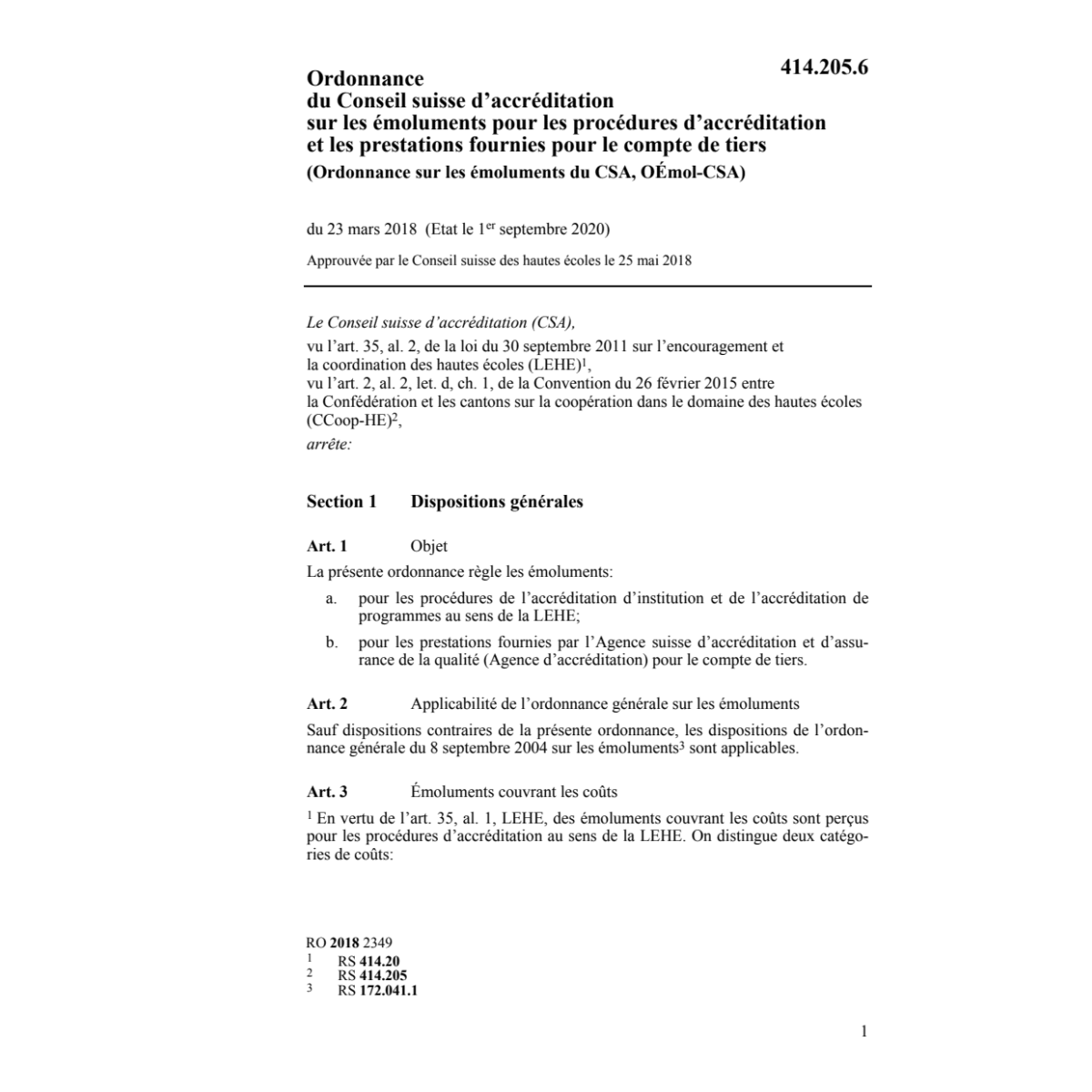 O 23.5.18 CF émoluments du CSA