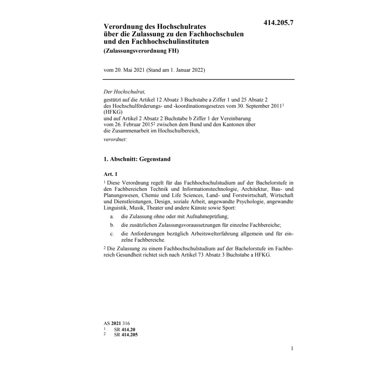 Zulassungsv. FH 20.05.2021