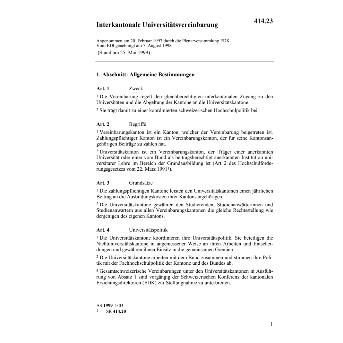 Interkantonale Universitätsvereinbarung