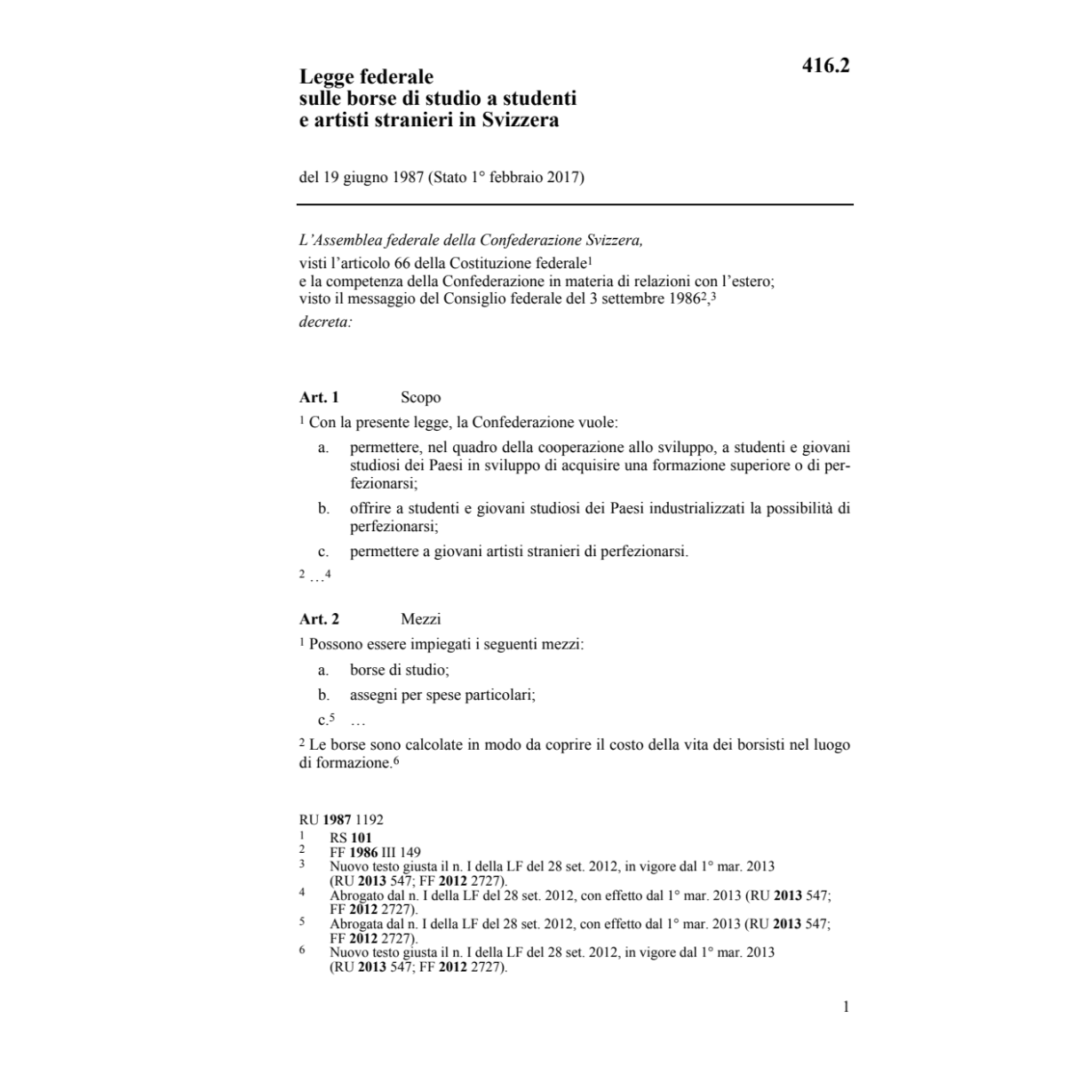 LF borse studio a studenti stranieri