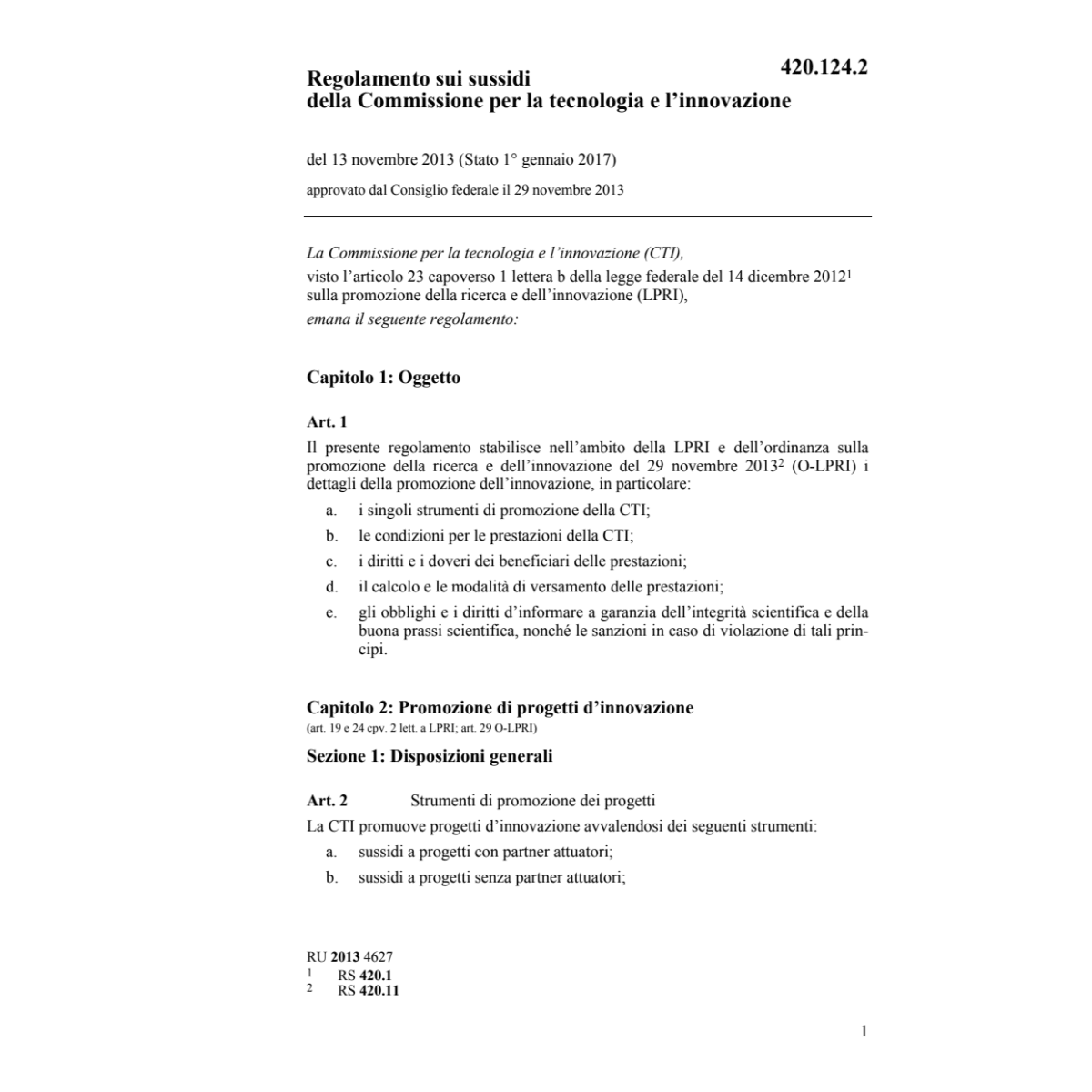 R sussidi Commissione tecnologia