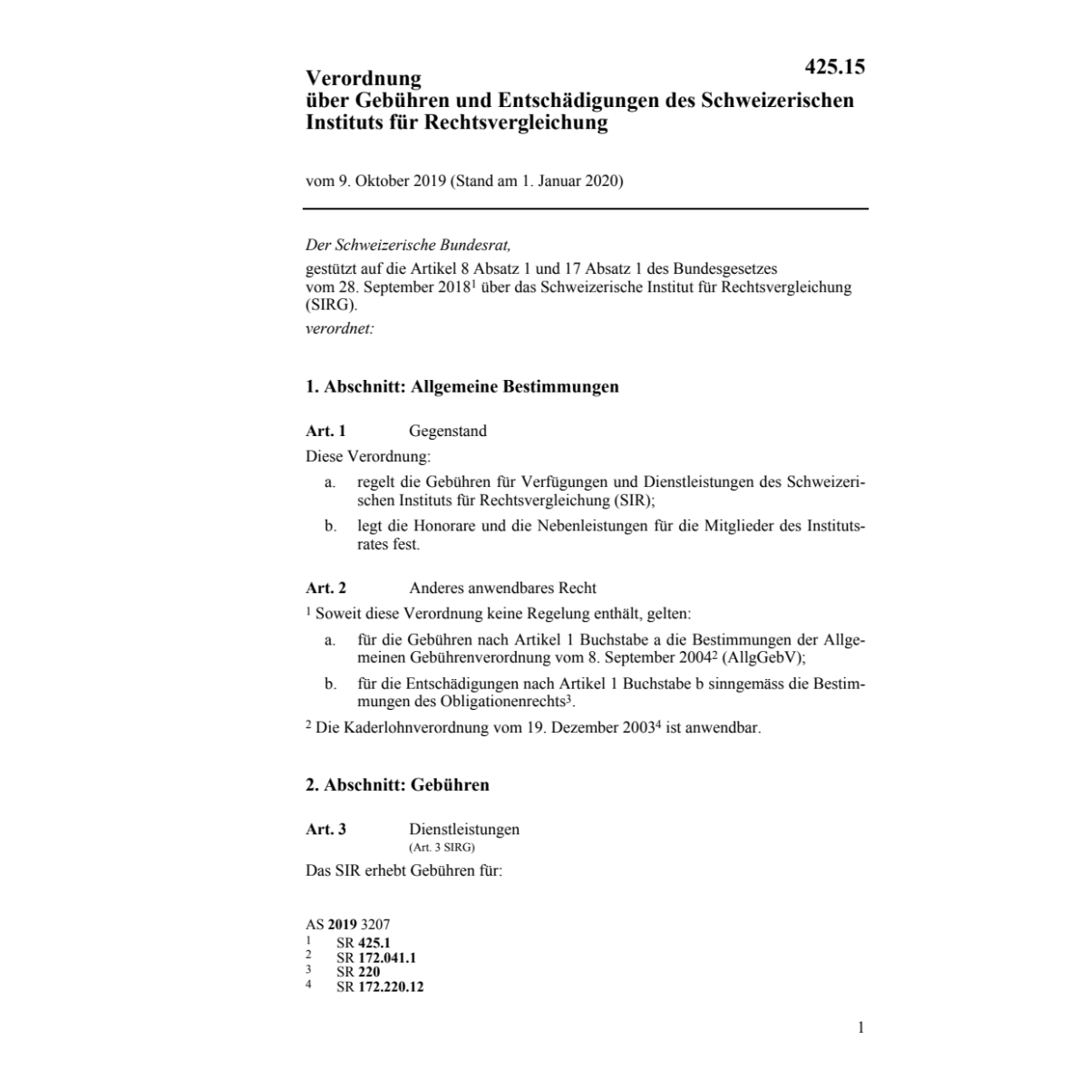 V Gebühren Institut Rechtsvergleichung