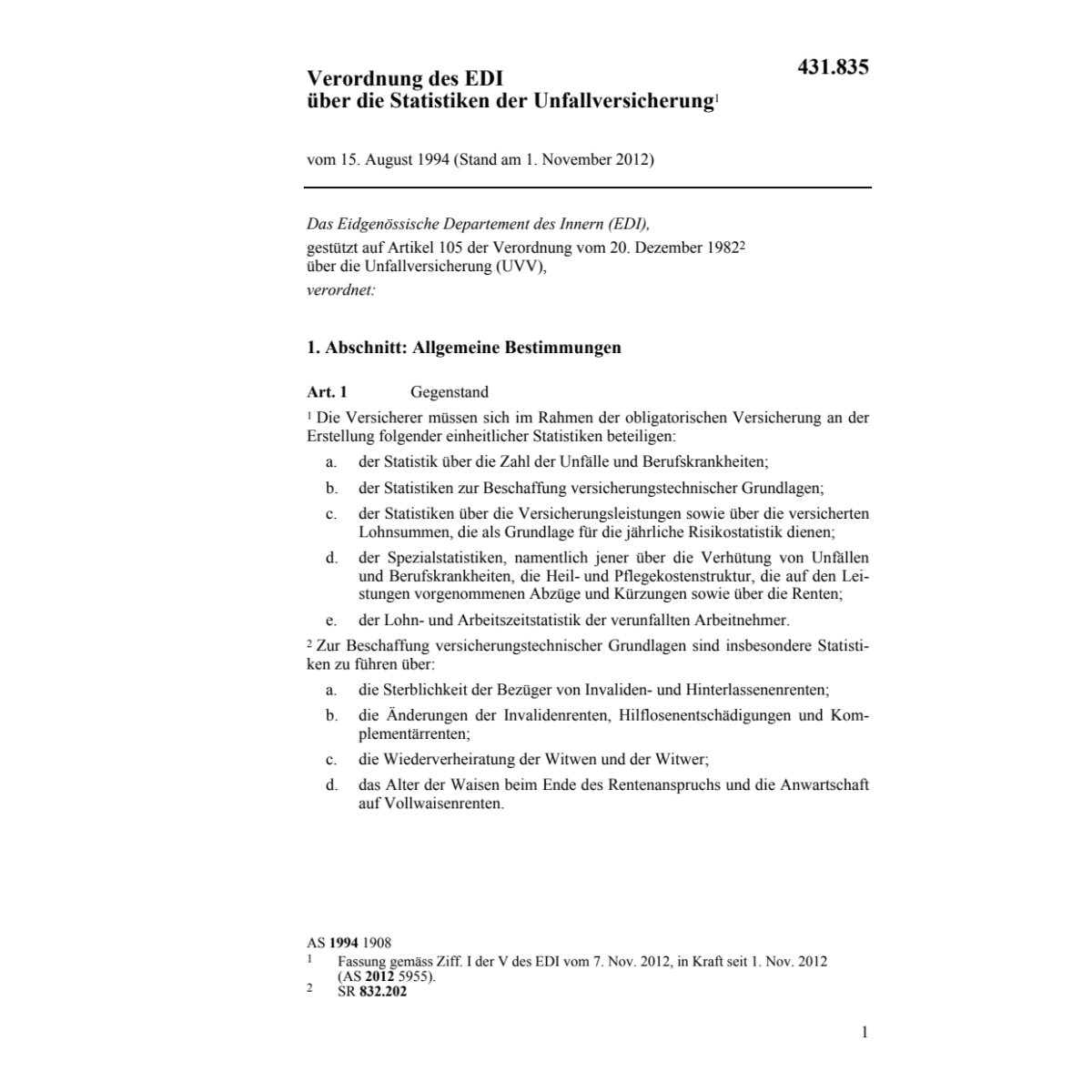 V Statistiken der Unfallversicherung