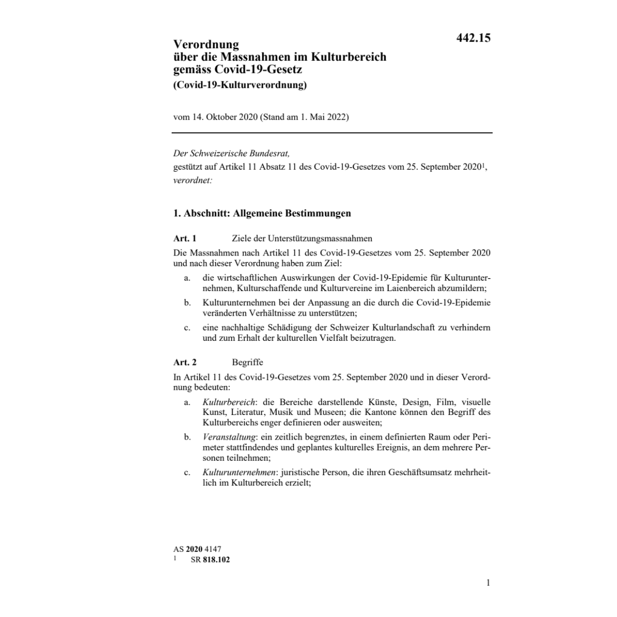 V (COVID-19) (COVID-Verordnung Kultur)