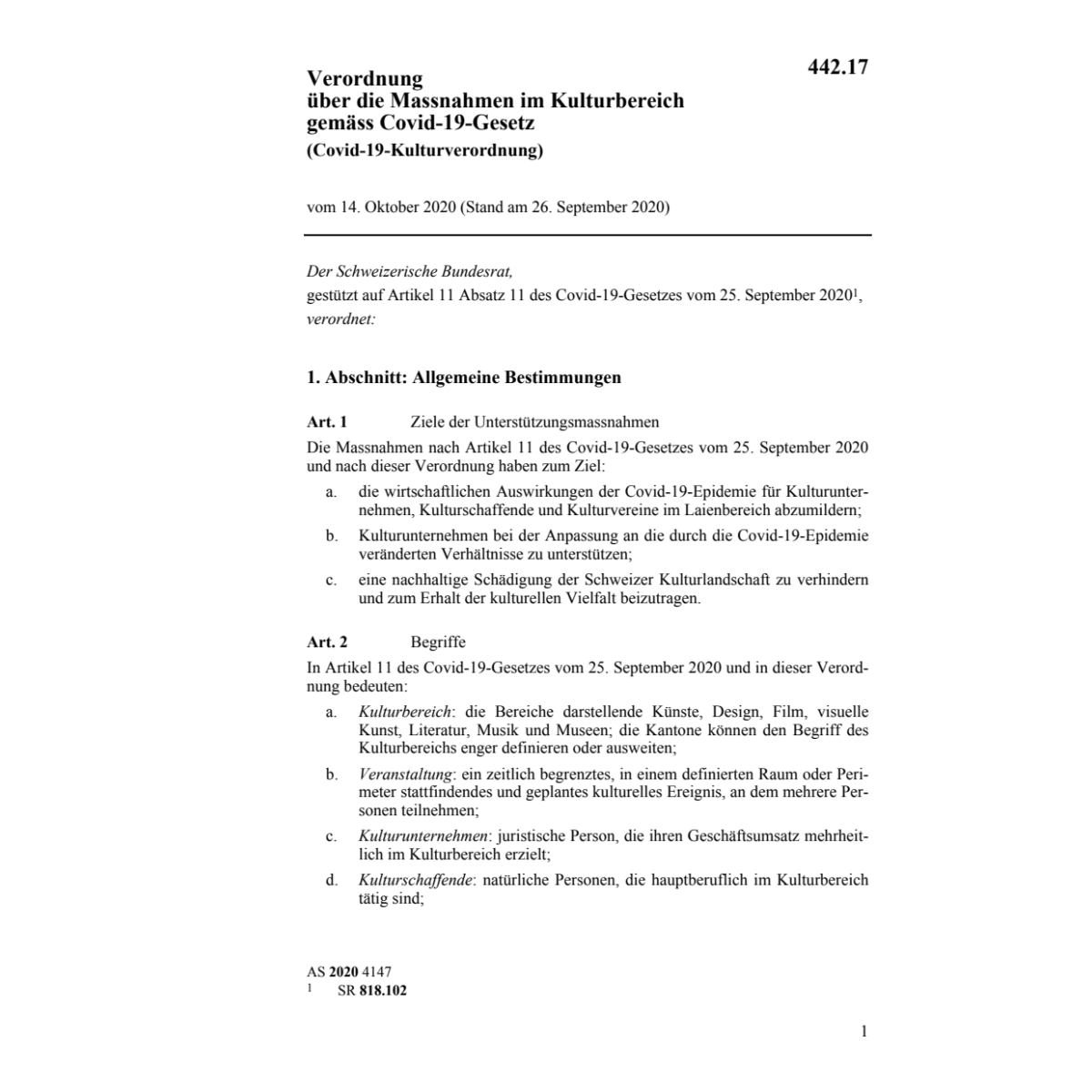 Covid-19-Kulturverordnung