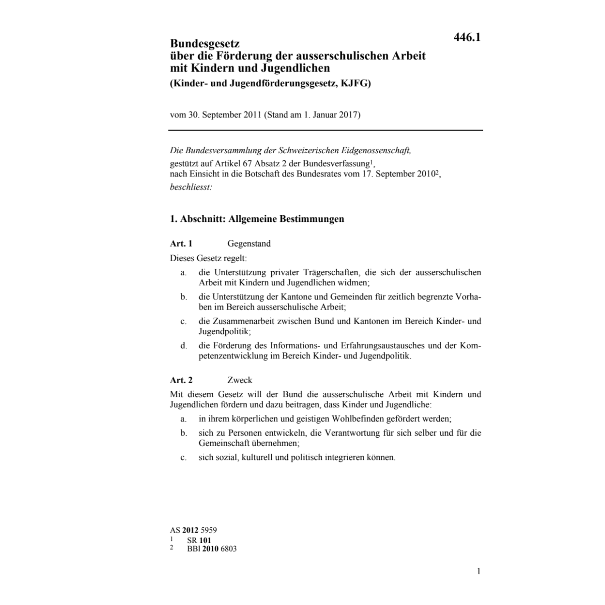 BG Ausserschulische Jugendarbeit JFG