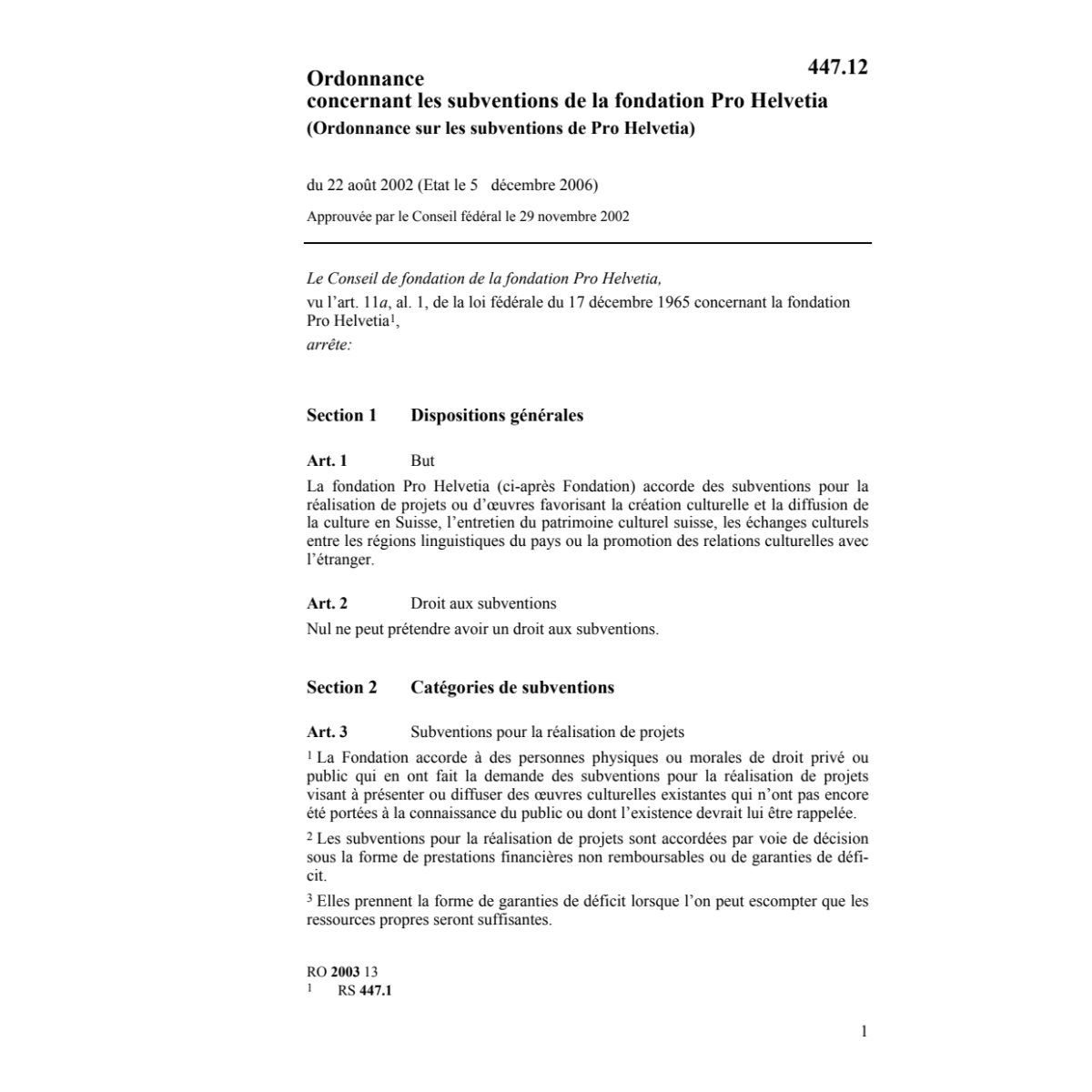 R Subventions Fondations Pro Helvetia