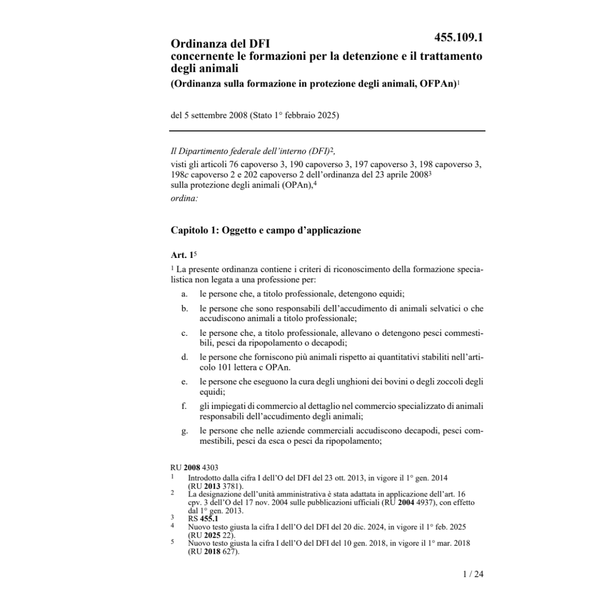 O formazioni detenzione trattamento