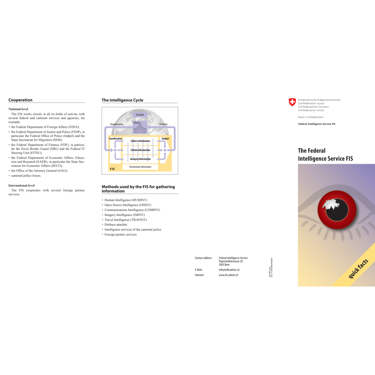 Fed Intelligence Service FIS,quick facts