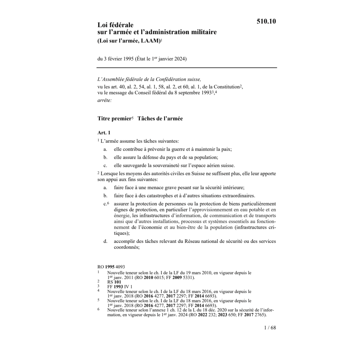 LF armée & administration militaire LAAM