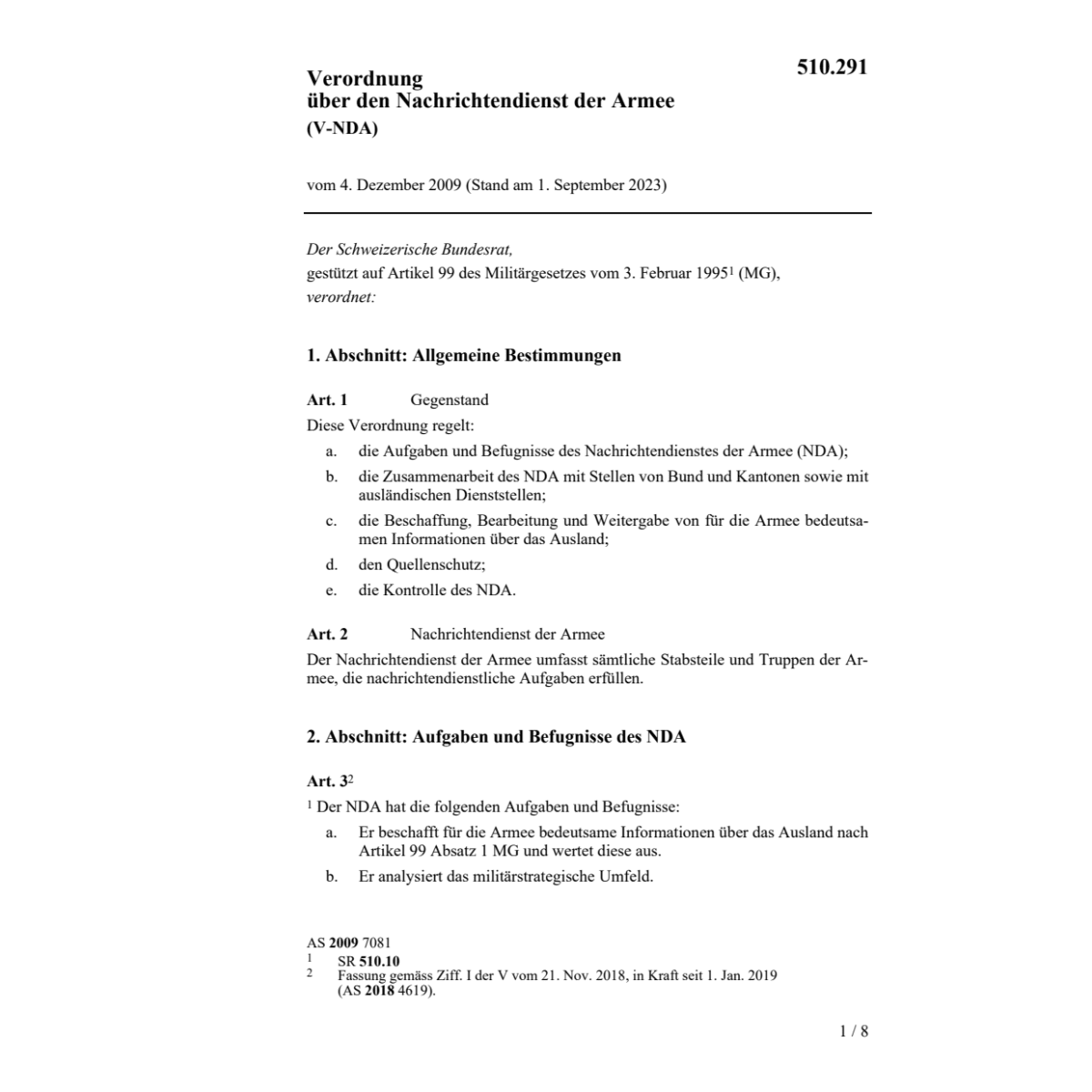 V Nachrichtendienst Armee V-NDA