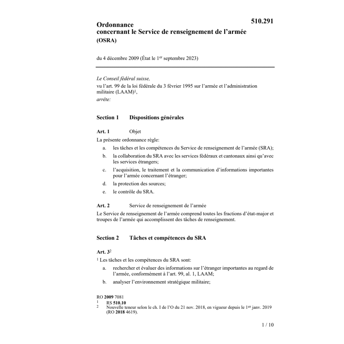O Service renseignement l'armée OSRA