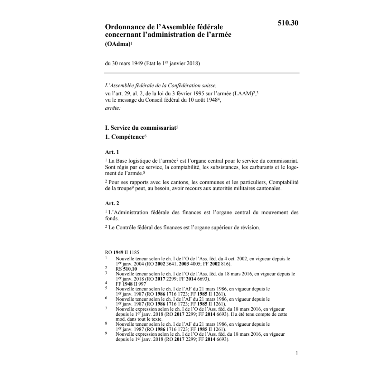 AF administration de l'armée, OAdma