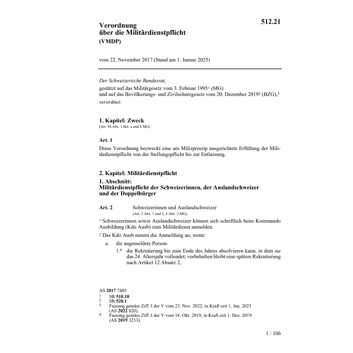 V Militärdienstpflicht VMDP
