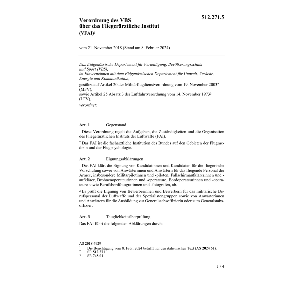 V VBS Fliegerärztliche Institut VFI